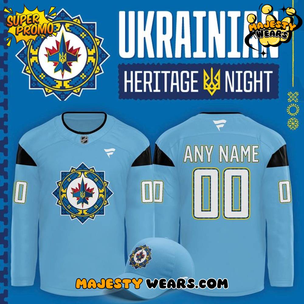 Winnipeg Jets “Ukrainian Heritage Night” 2026 Custom Hockey Jersey Winnipeg Jets “Ukrainian Heritage Night” 2026 Custom Hockey Jersey