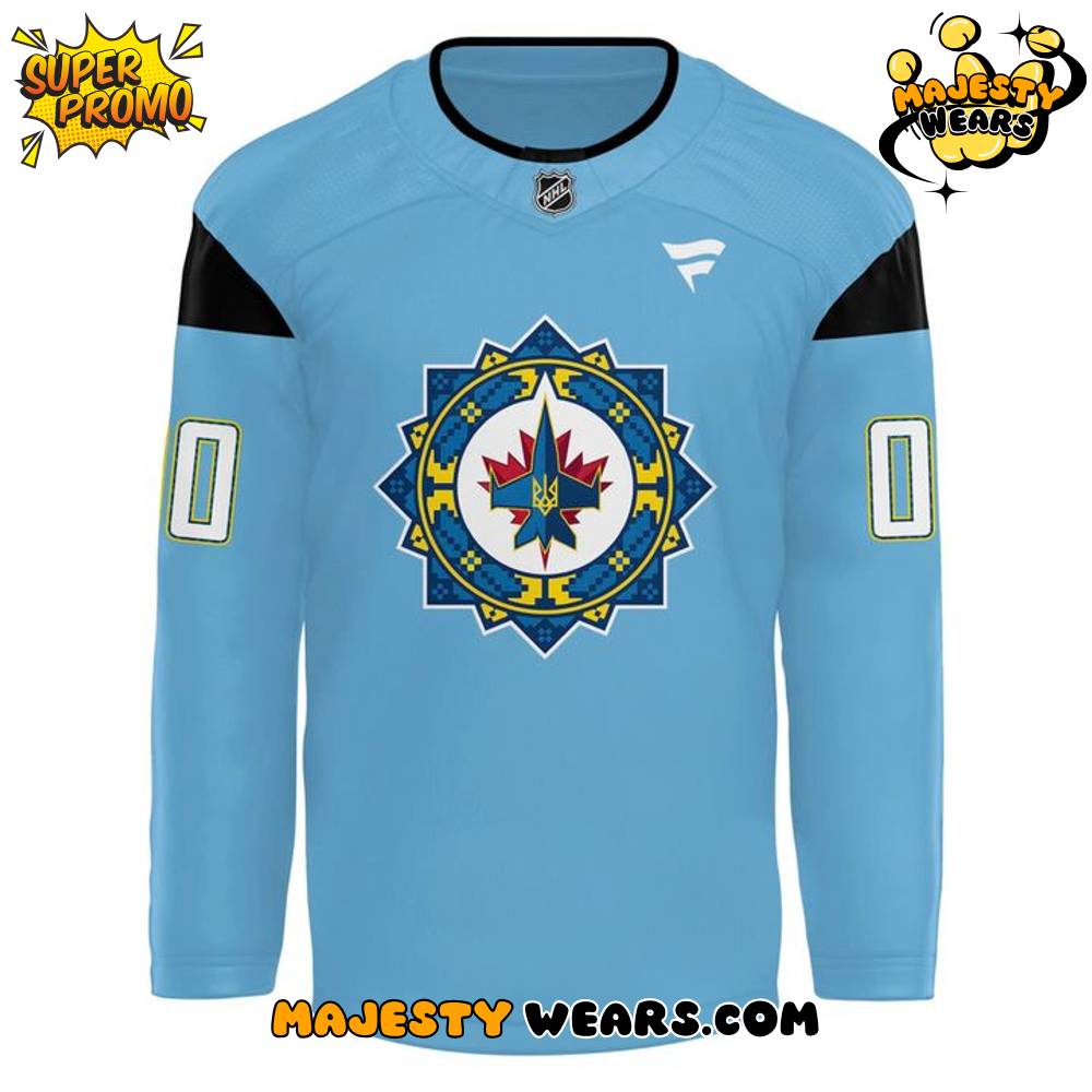 Winnipeg Jets “Ukrainian Heritage Night” 2026 Custom Hockey Jersey Winnipeg Jets “Ukrainian Heritage Night” 2026 Custom Hockey Jersey